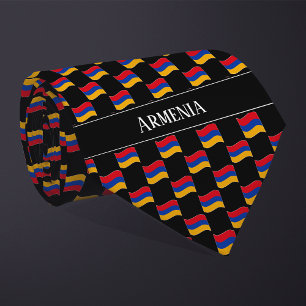 Wavy Armenia Flag Pattern Tie