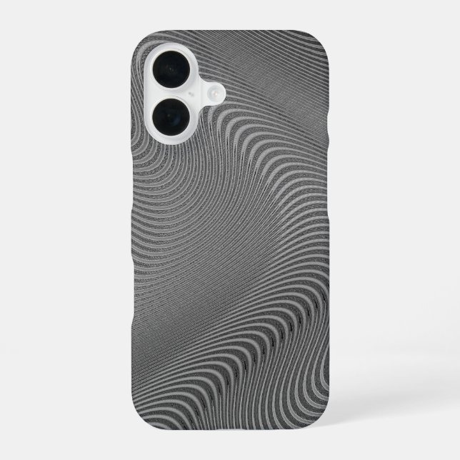 Wavy Art Silver Grey iPhone Case (Back)