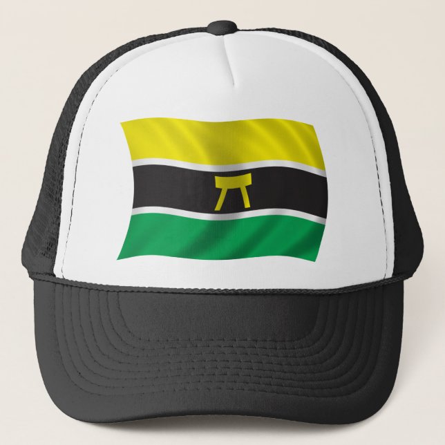 Wavy Ashanti Flag Trucker Hat (Front)