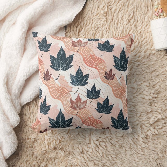 Wavy Autumn Leaves  Cushion (Blanket)