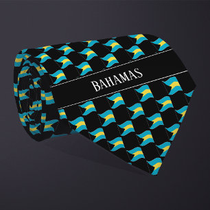 Wavy Bahamas Flag Pattern Tie