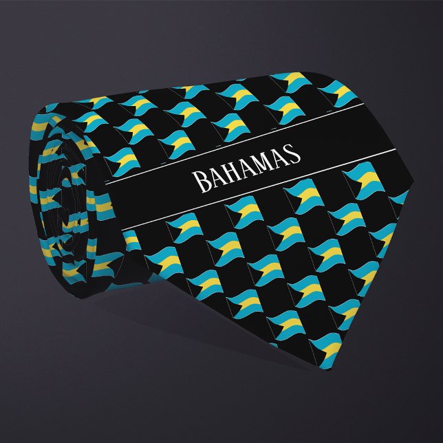 Wavy Bahamas Flag Pattern  Tie (Creator Uploaded)