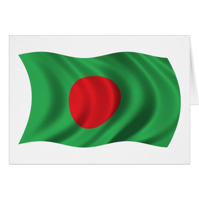 Wavy Bangladesh Flag (Front Horizontal)