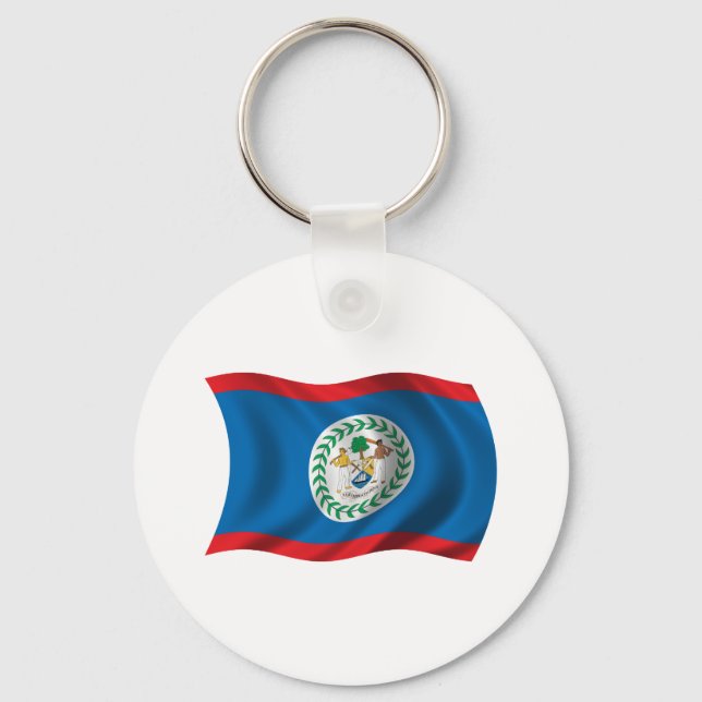 Wavy Belise Flag Key Ring (Front)
