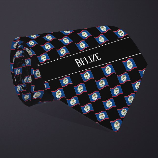 Wavy Belise Flag Pattern  Tie (Creator Uploaded)