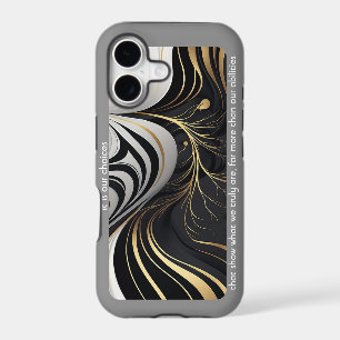 Wavy black and gold iPhone Case