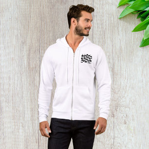 Wavy Black and White Chequered Flag Racing Hoodie