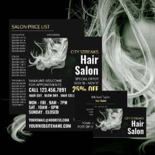 Wavy Blond Hair, Hair Stylist, Hair Salon Advert Flyer