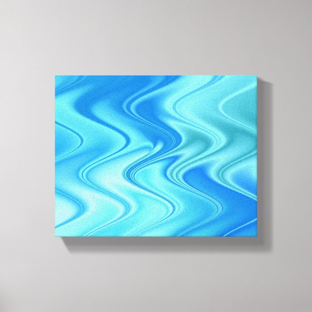 Wavy Blue Abstract Canvas Print (Front)
