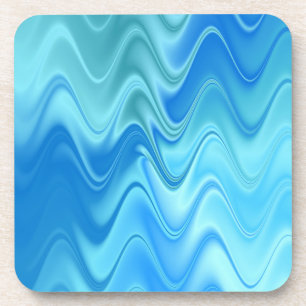 Wavy Blue Abstract Coaster