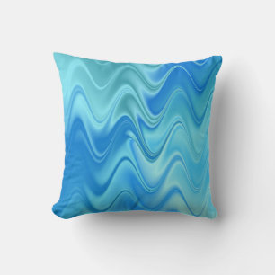 Wavy Blue Abstract Cushion