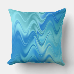 Wavy Blue Abstract Cushion
