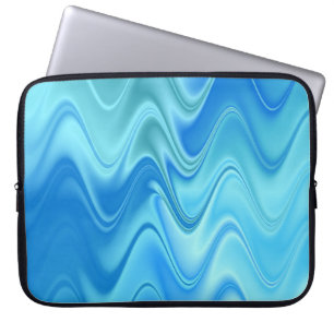 Wavy Blue Abstract Laptop Sleeve