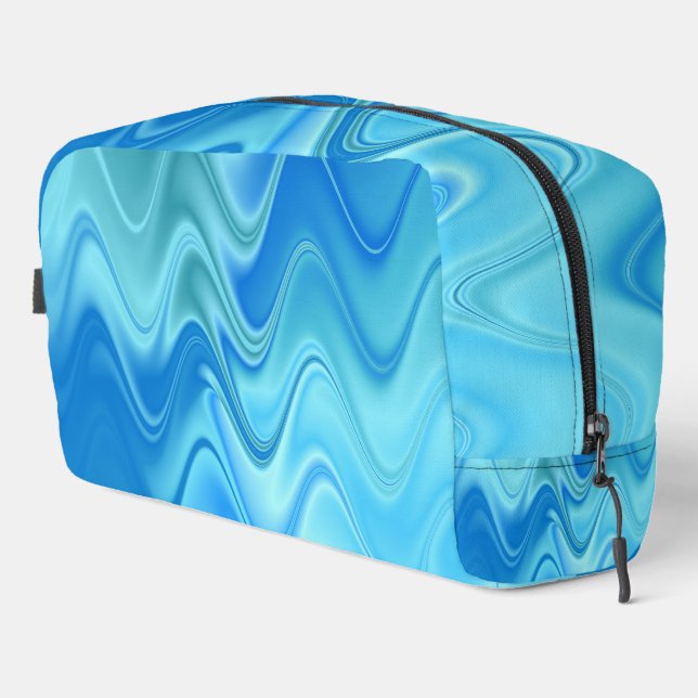 Wavy Blue Abstract Toiletry Bag (Right Corner)