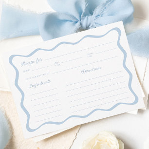 Wavy Blue Bridal Shower Recipe Card