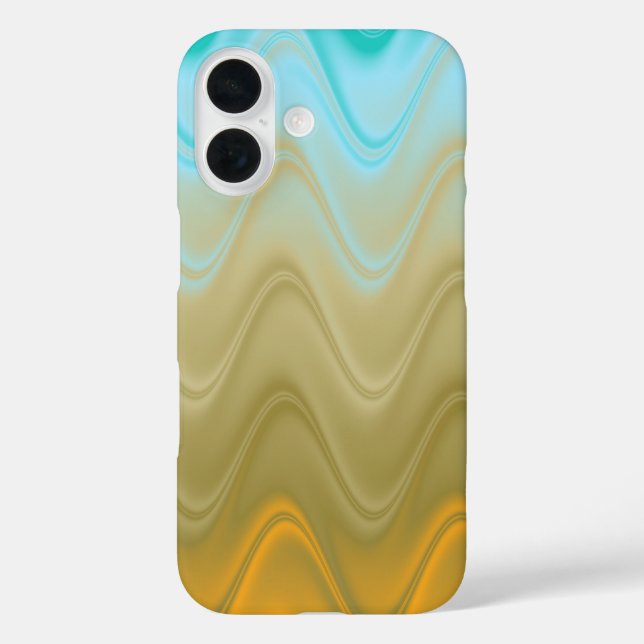 Wavy Blue Green Orange Abstract Case-Mate iPhone Case (Back)