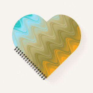 Wavy Blue Green Orange Abstract Notebook