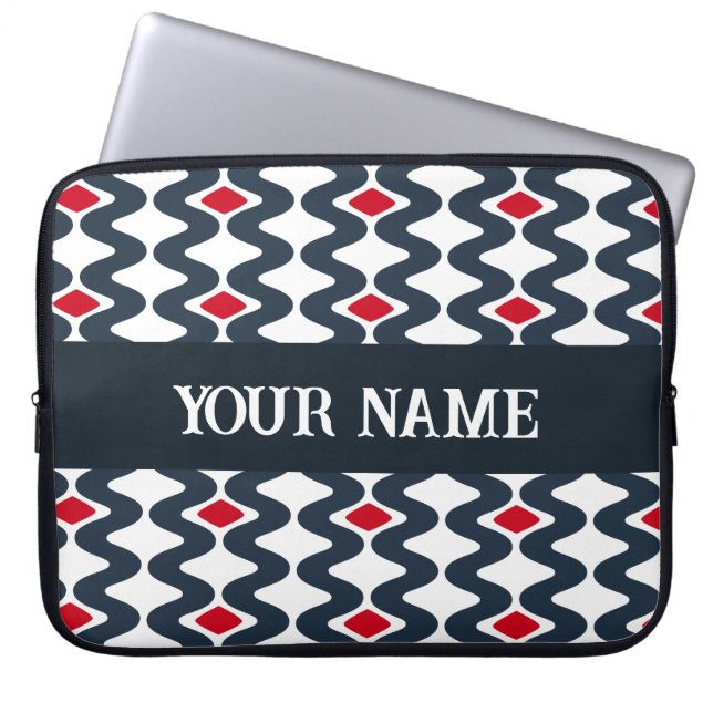 Wavy Blue Laptop Case (Front)