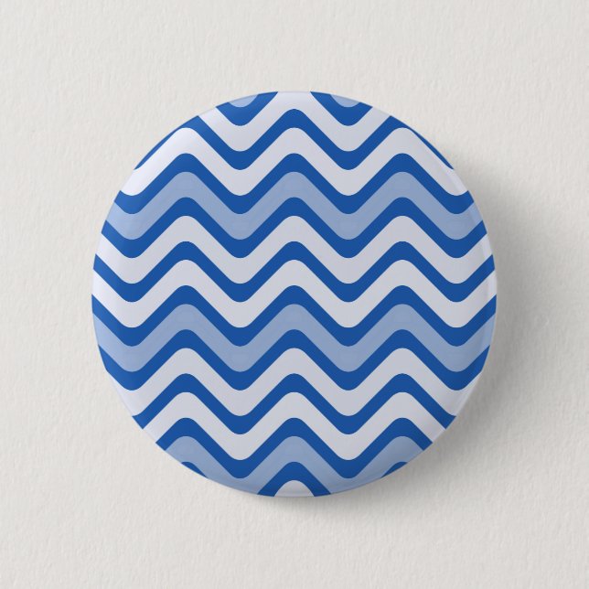Wavy Blue Pattern 6 Cm Round Badge (Front)