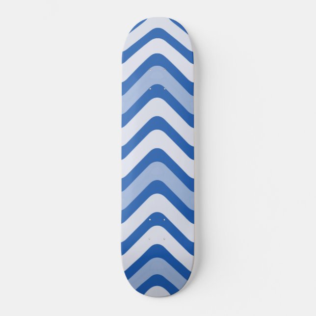 Wavy Blue Pattern Skateboard (Front)