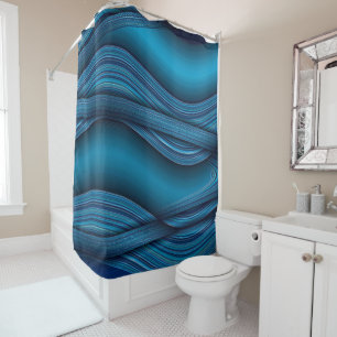 Wavy Blues Shower Curtain