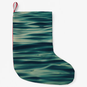 Wavy body of water small christmas stocking