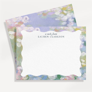 Wavy Border Pastel Garden Note Card