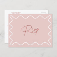 Wavy Border RSVP reminder Postcard