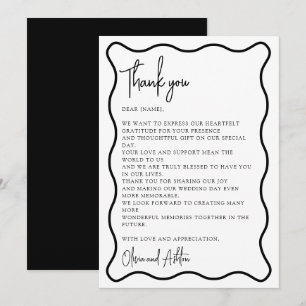 Wavy border, Wavy frame, modern,  thank you card