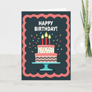Wavy Cake Celebration Card