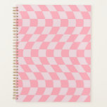 Wavy Check Retro Chequerboard Pink Lilac Chequered Planner<br><div class="desc">Cool warped checkers in pastel violet,  purple,  lilac and pastel pink colour. A nice retro psychedelic design that takes you to the wonderland. Twisted,  wavy,  warped chequerboard,  warped checks,  warped chequered dorm room student preppy pillow.</div>