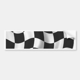 Wavy checker flag bumper sticker