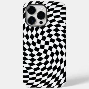Wavy Checkered Black and White Optical Illusion Case-Mate iPhone 14 Pro Max Case