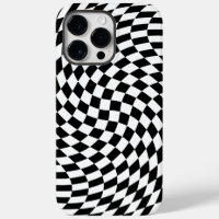 Wavy Chequered Black and White Optical Illusion