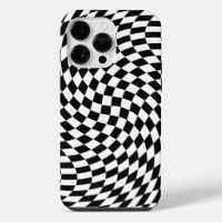 Wavy Chequered Black and White Optical Illusion
