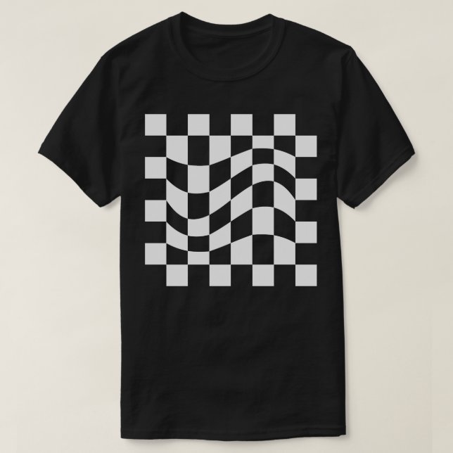 Wavy Chessboard design T-Shirt (Design Front)