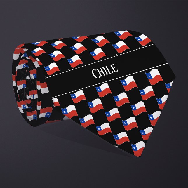 Wavy Chile Flag Pattern  Tie (Creator Uploaded)