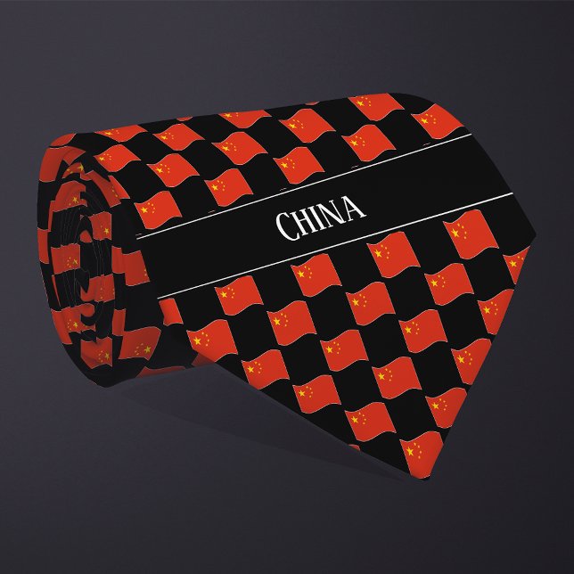 Wavy China Flag Pattern  Tie (Creator Uploaded)