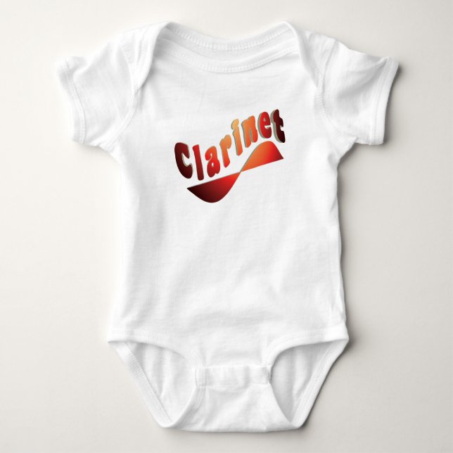 Wavy Clarinet Baby Bodysuit (Front)