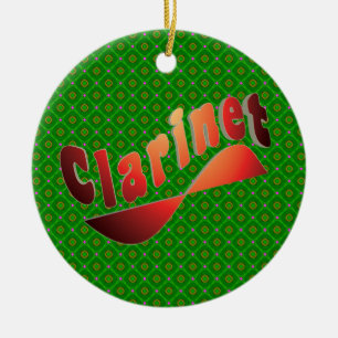 Wavy Clarinet Ceramic Tree Decoration