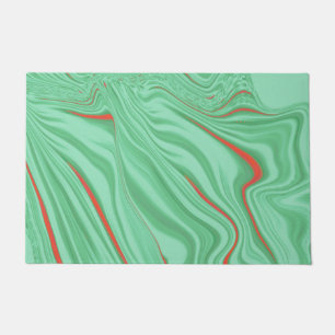 Wavy cloth with light green tones, coral ripple doormat