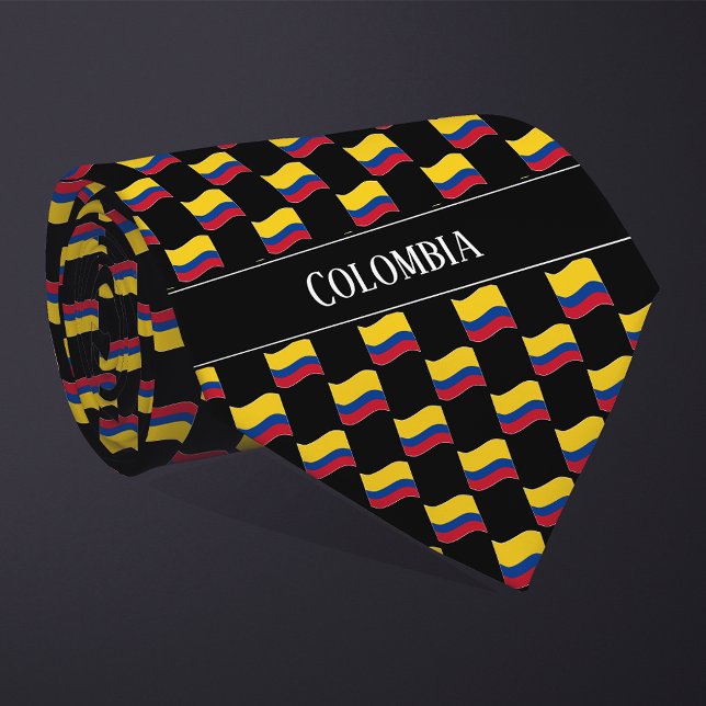 Wavy Colombia Flag Pattern  Tie (Creator Uploaded)