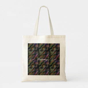 Wavy colored lines pattern Thunder_Cove Tote Bag