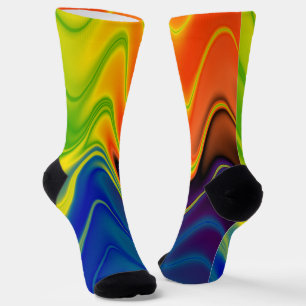 Wavy Colourful Abstract Socks
