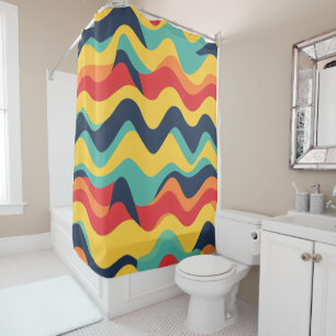 Wavy colours shower curtain