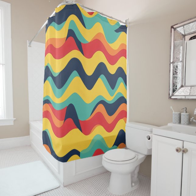 Wavy colours shower curtain (In Situ)