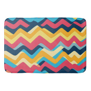 Wavy colours zigzag bath mat