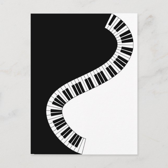 Wavy Curved Piano Keyboard Postcard (Front)