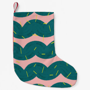 wavy cute cactus pattern background small christmas stocking