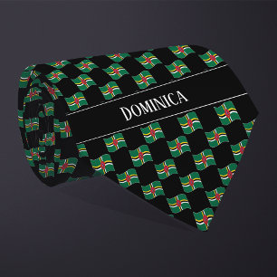 Wavy Dominica Flag Pattern Tie
